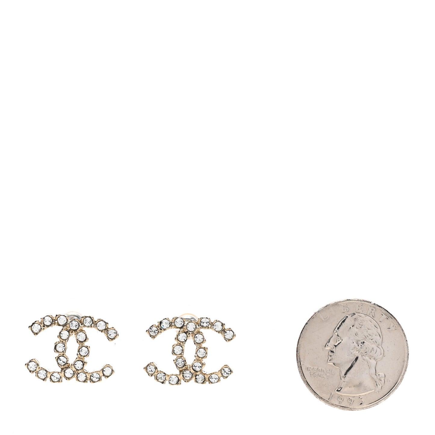 Crystal CC Earrings Light Gold
