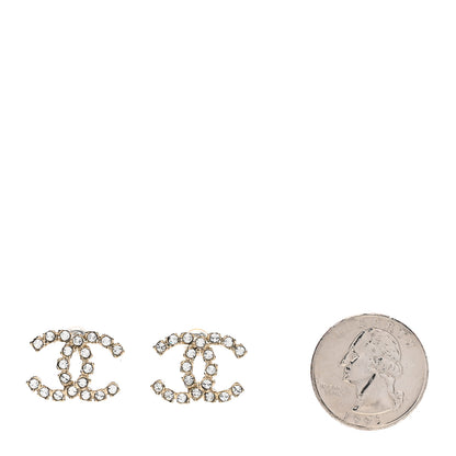 Chanel Crystal CC Earrings Light Gold 2 of 4