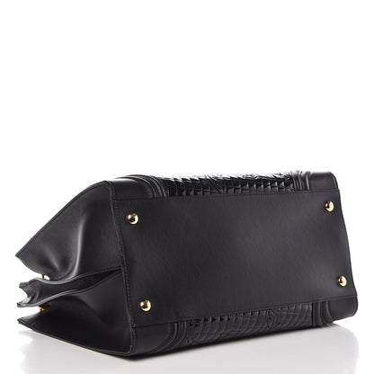 Versace Patent Calfskin Barocco Quilted Day Bag Black 5 of 8