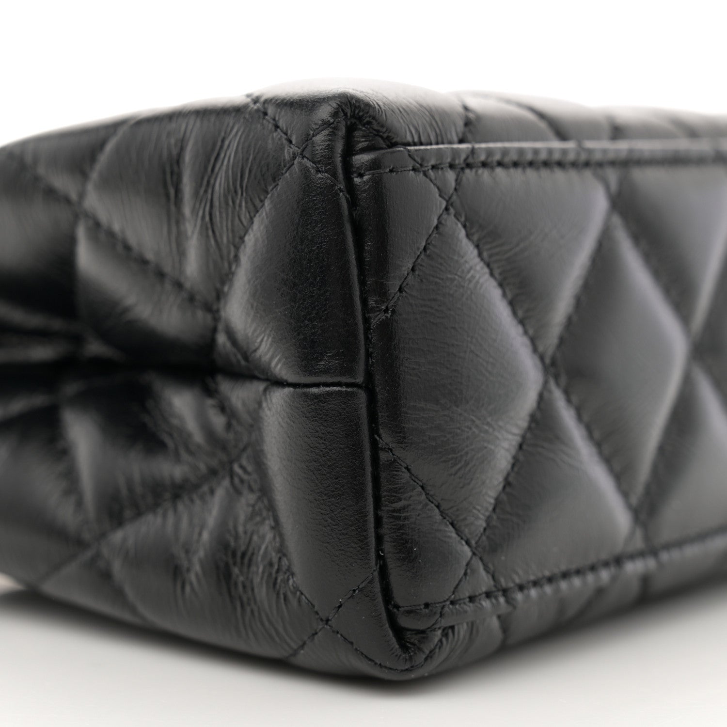 Chanel Shiny Aged Calfskin Quilted Nano Kelly Shopper Black 9 of 11