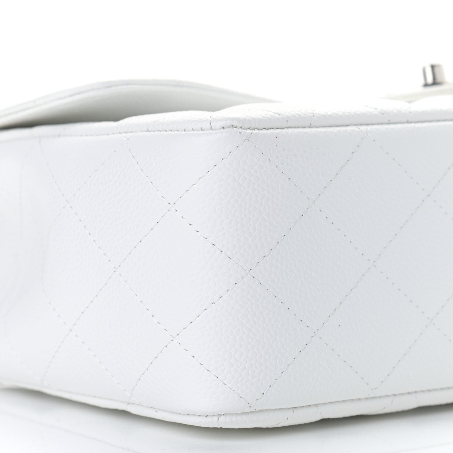 Chanel Caviar Quilted Jumbo Single Flap White 8 of 9