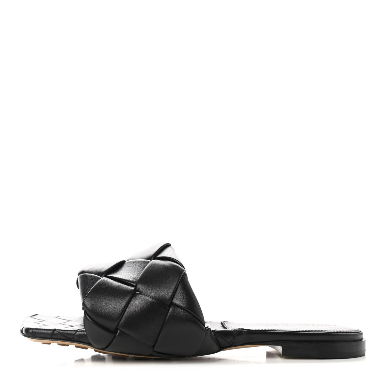Bottega Veneta Nappa Maxi Intrecciato Lido Flat Sandals 38 Black 1 of 8
