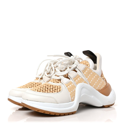 Louis Vuitton Raffia Calfskin LV Archlight Sneakers 37 Natural 3 of 6