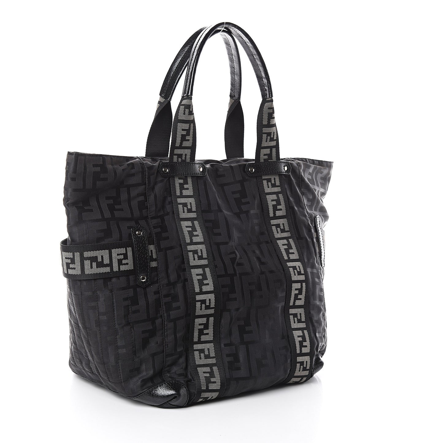 Zucca Cinghiale Large Zip Code Shopping Tote Black
