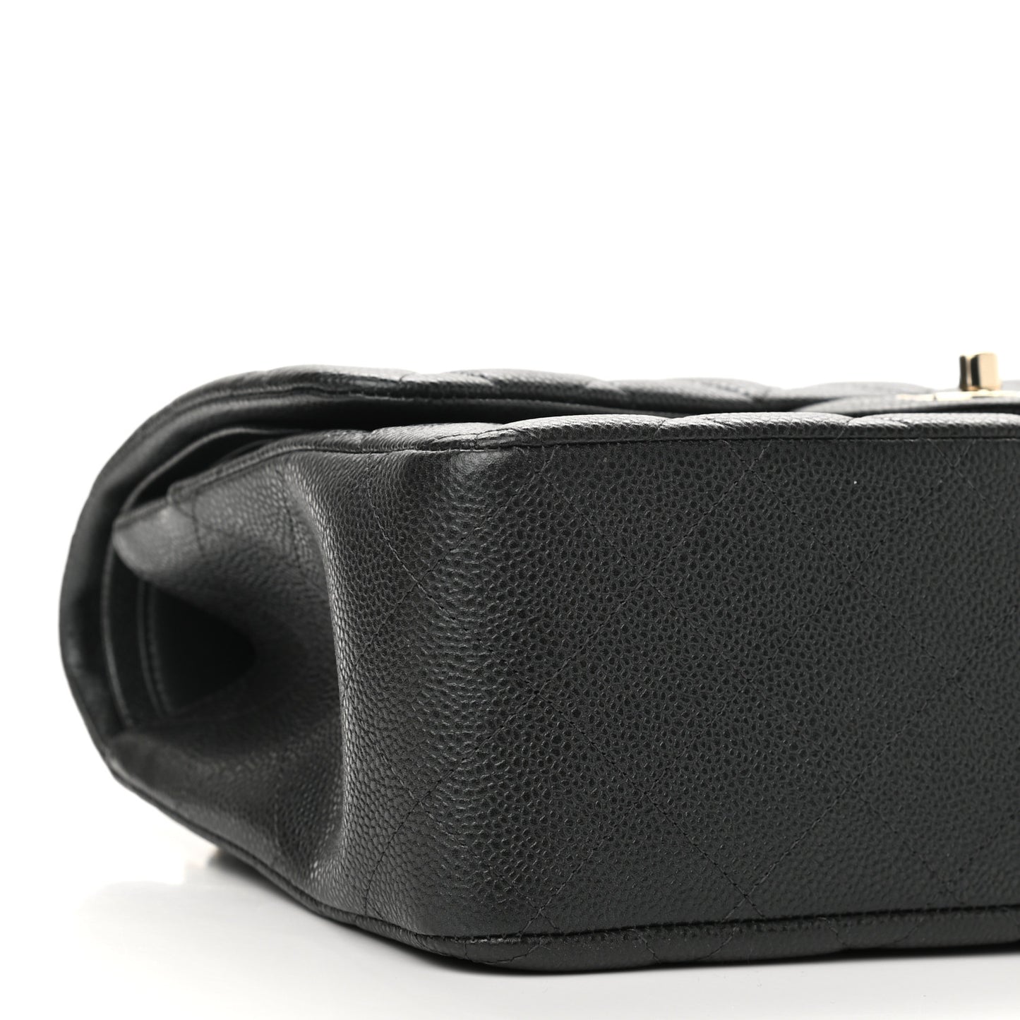 Caviar Quilted Jumbo Double Flap Dark Grey