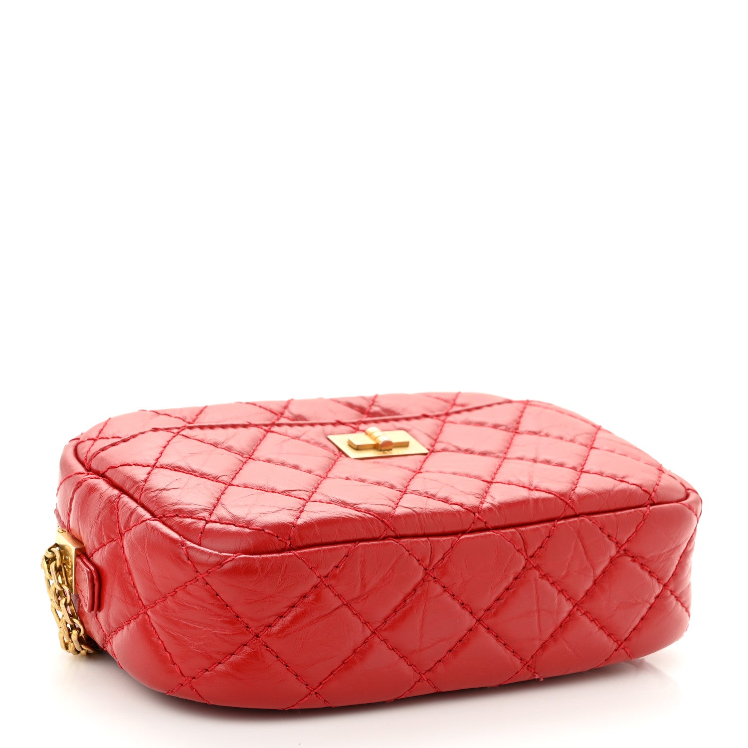 Chanel Aged Calfskin Quilted Mini Reissue Camera Case Red 4 of 11