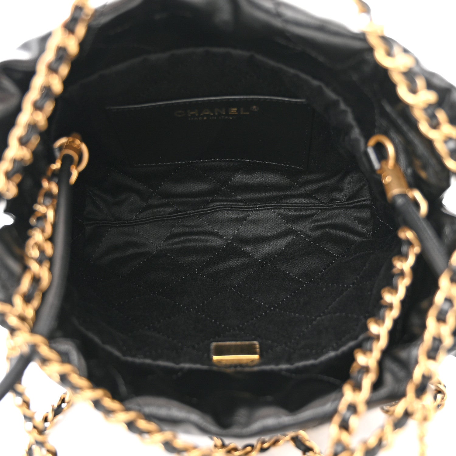 Chanel Shiny Calfskin Quilted Mini Chanel 22 Black 5 of 10