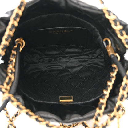 Chanel Shiny Calfskin Quilted Mini Chanel 22 Black 5 of 10