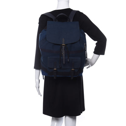 Burberry Overdyed Canvas Mega Check Small Brookdale Backpack Ultramarine Blue 2 of 10