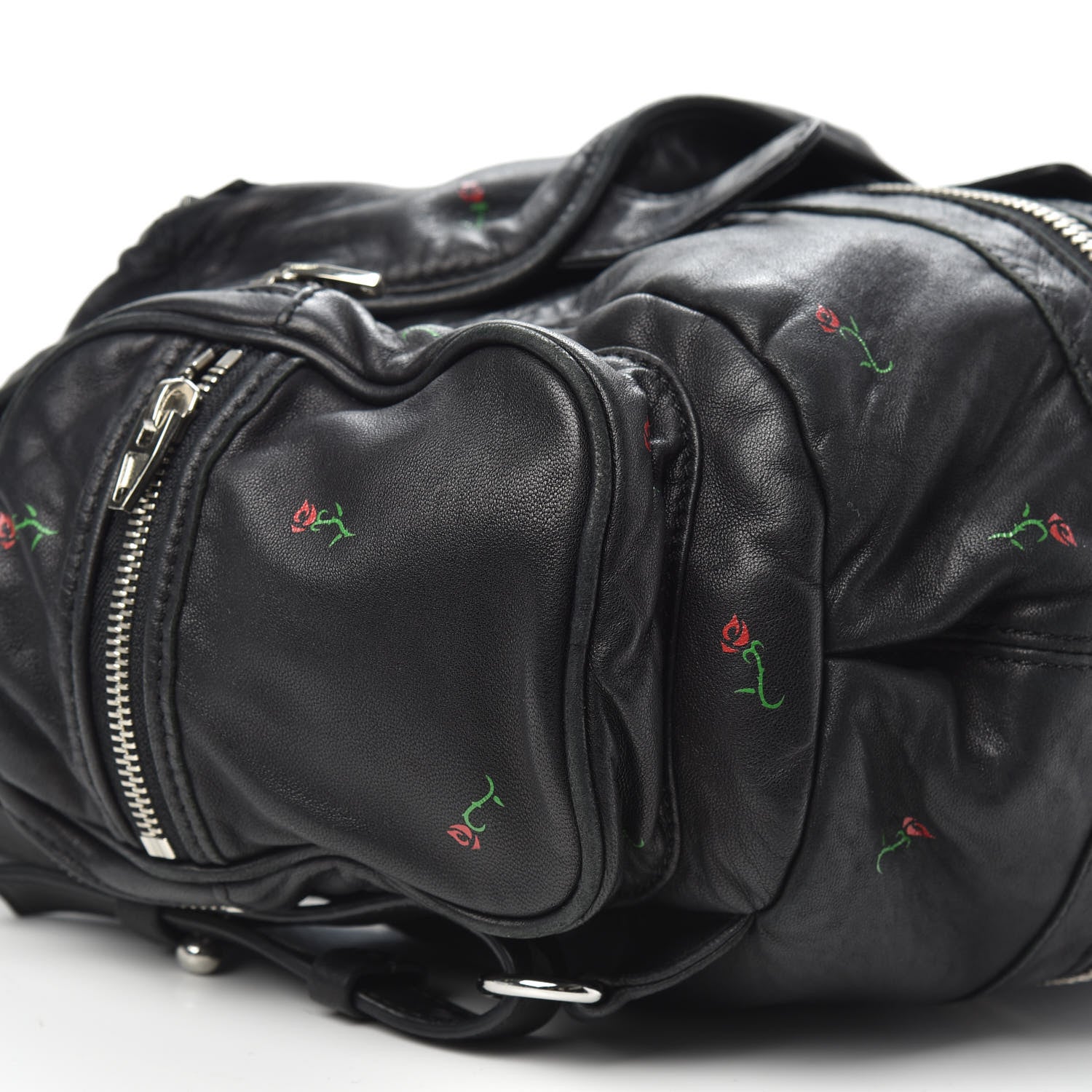 Alexander Wang Lambskin Rose Studded Mini Marti Convertible Backpack Black Rhodium Hardware 7 of 8
