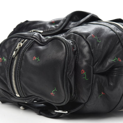 Alexander Wang Lambskin Rose Studded Mini Marti Convertible Backpack Black Rhodium Hardware 7 of 8