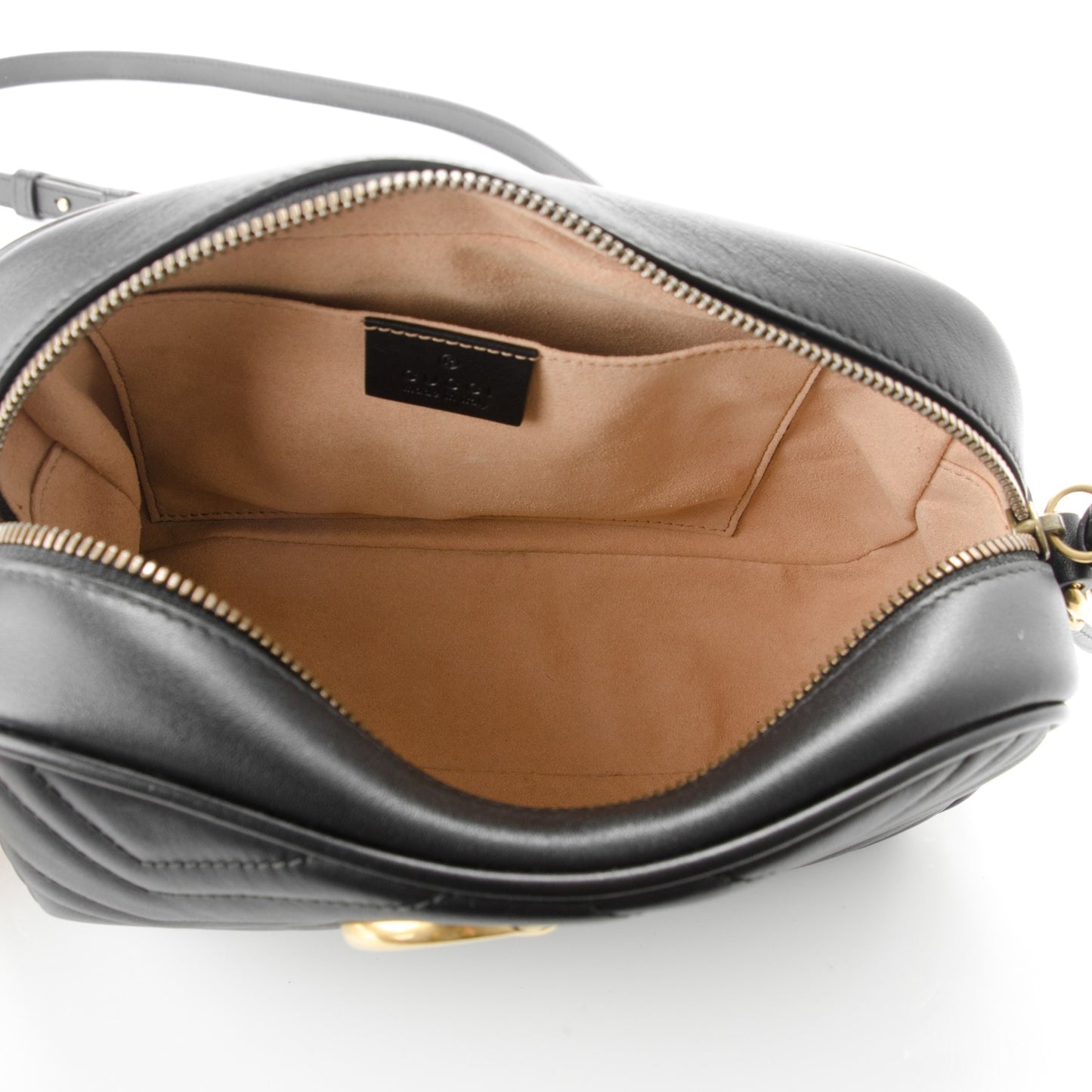 Calfskin Matelasse Small GG Marmont Chain Shoulder Bag Black