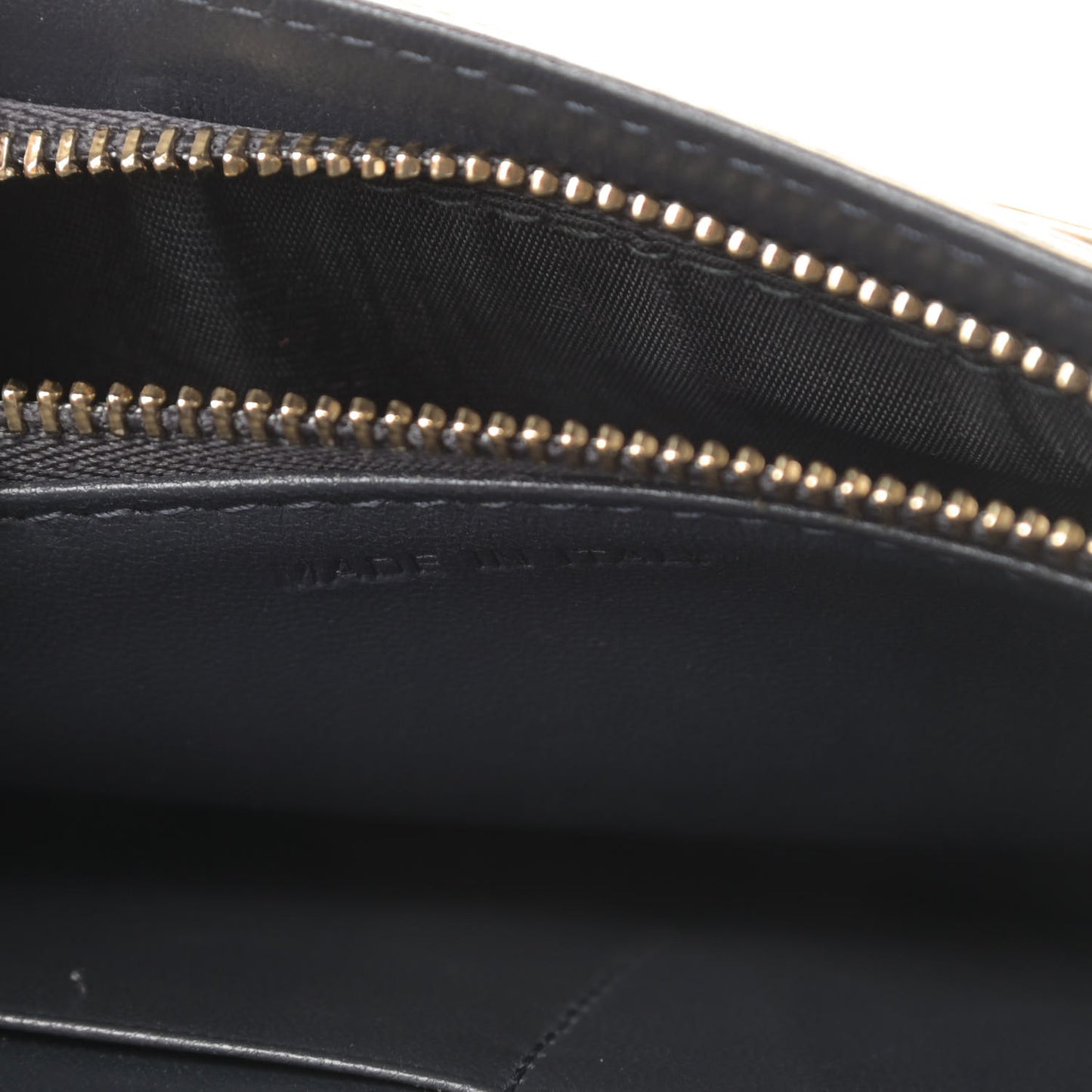 Metallic Patent Micro-Cannage Diorama Wallet on Chain Pouch Gold