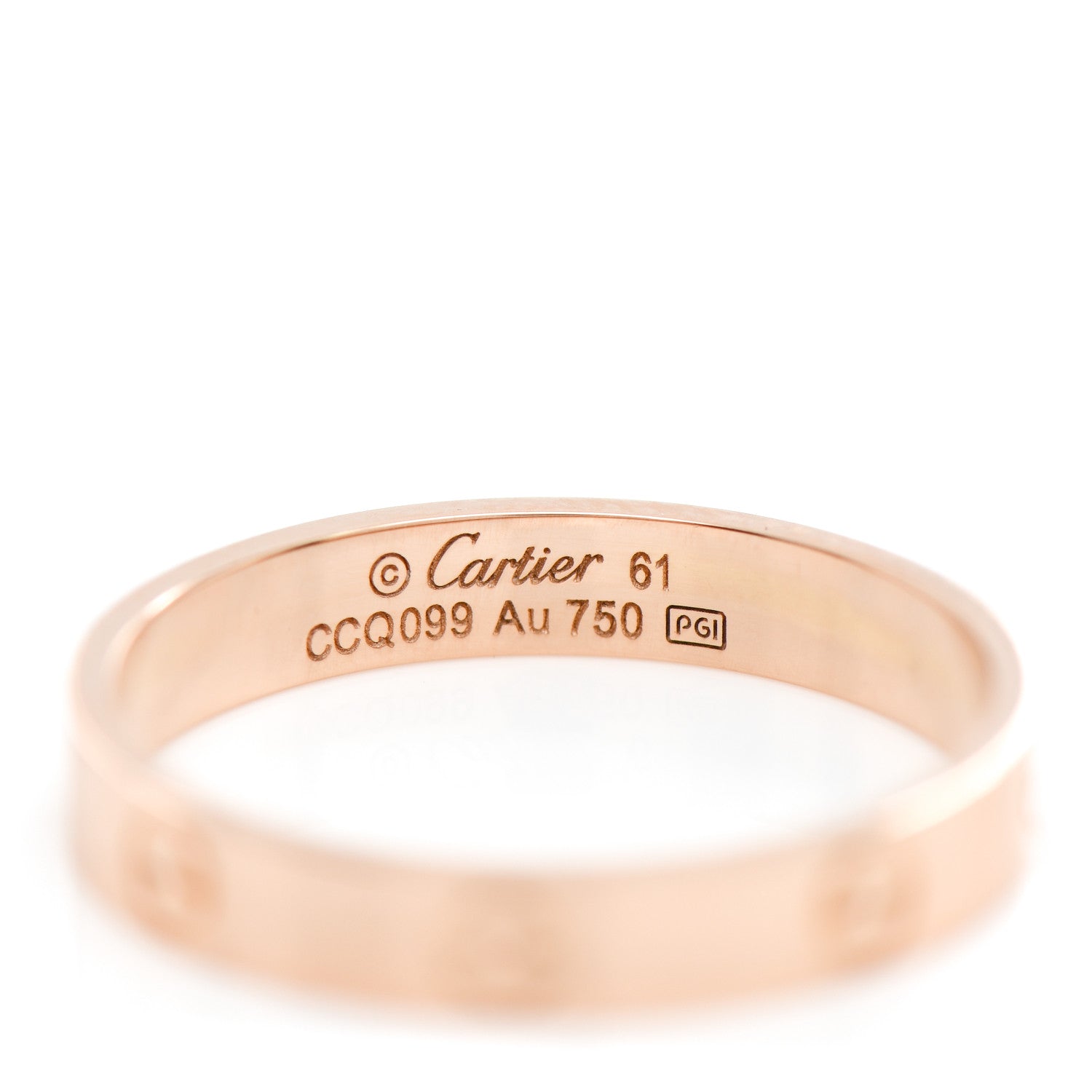 Cartier 18K Pink Gold 3.5mm LOVE Wedding Band Ring 61 9.5 4 of 4