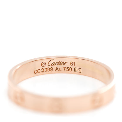 Cartier 18K Pink Gold 3.5mm LOVE Wedding Band Ring 61 9.5 4 of 4