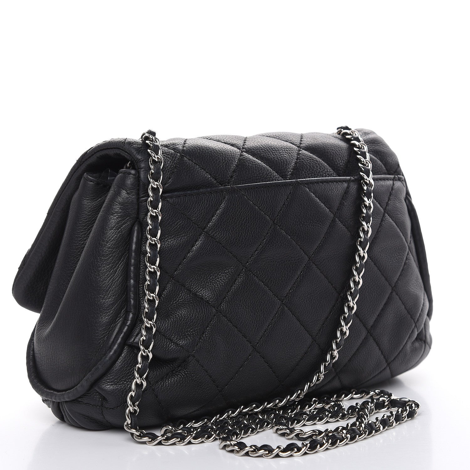 Chanel Grained Calfskin Single Flap Black 3 of 18