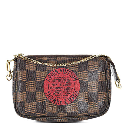 Louis Vuitton Damier Ebene Complice Trunks and Bags Mini Pochette Accessories Red 1 of 8