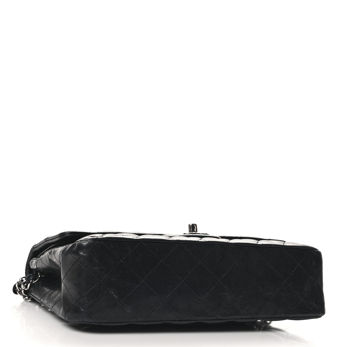 Lambskin Quilted Medium Double Flap Black