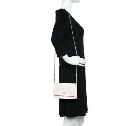 Chanel Caviar Quilted Wallet On Chain WOC White 2 of 12