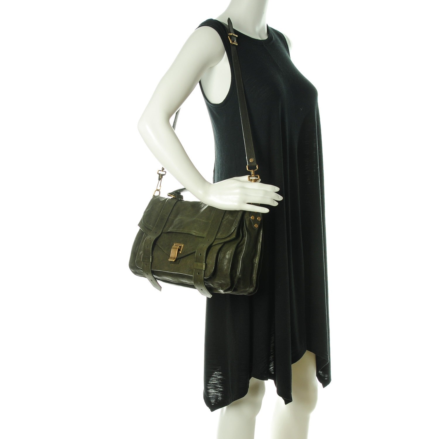 Proenza Schouler Lambskin Medium PS1 Satchel Military 2 of 10