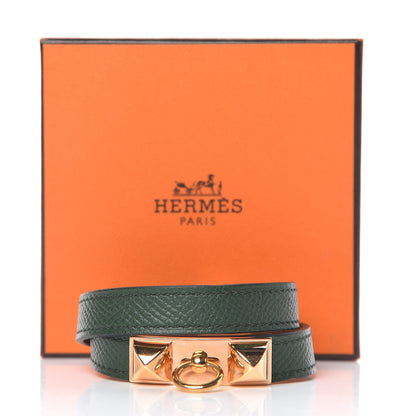 Hermes Epsom Rivale Double Tour Bracelet S Vert Anglais 7 of 7