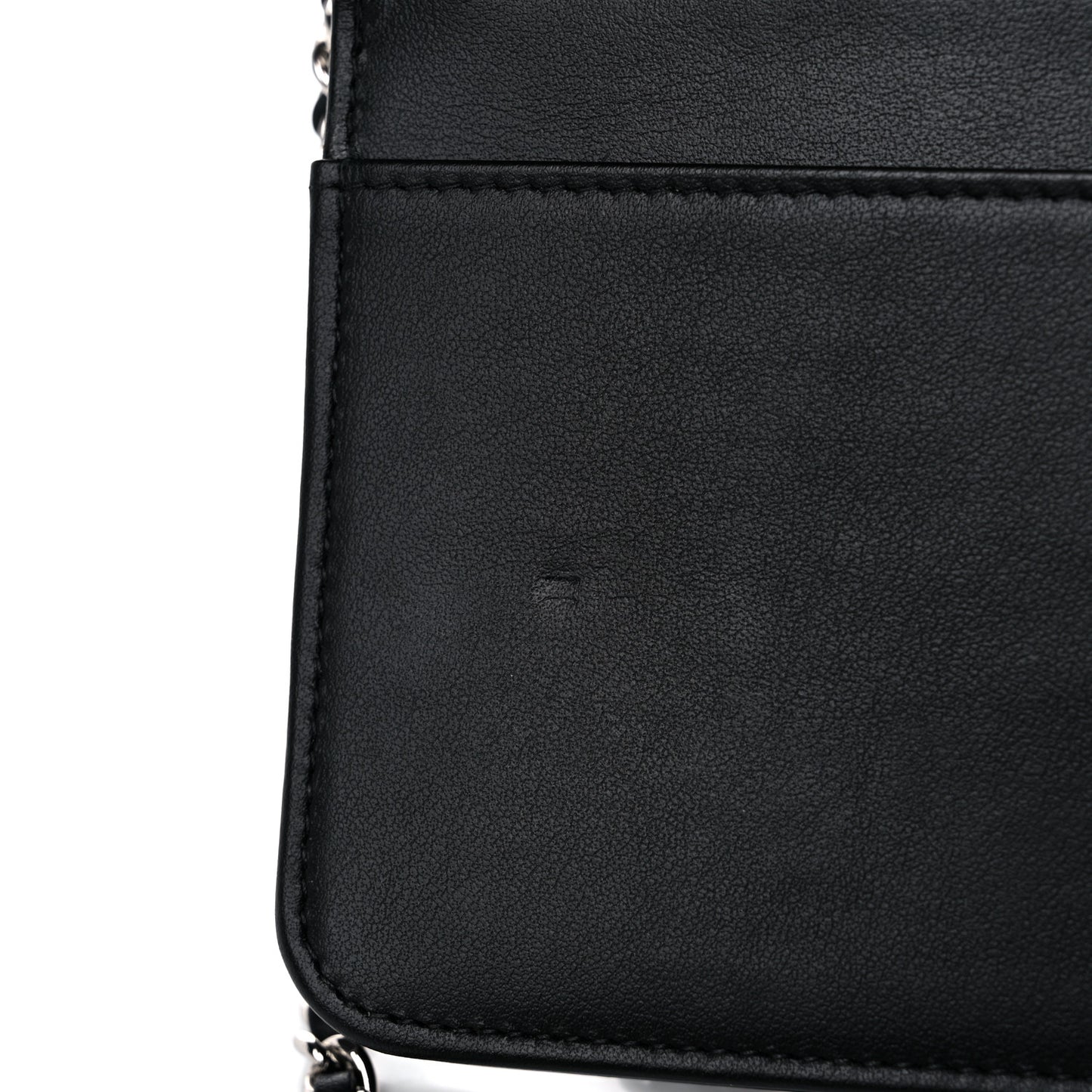 Lambskin Camellia Embossed Wallet on Chain WOC Black