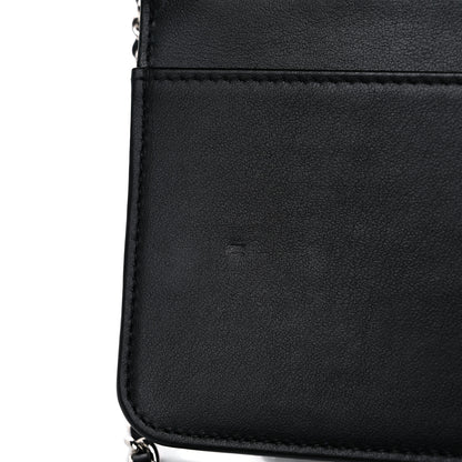 Chanel Lambskin Camellia Embossed Wallet on Chain WOC Black 12 of 14