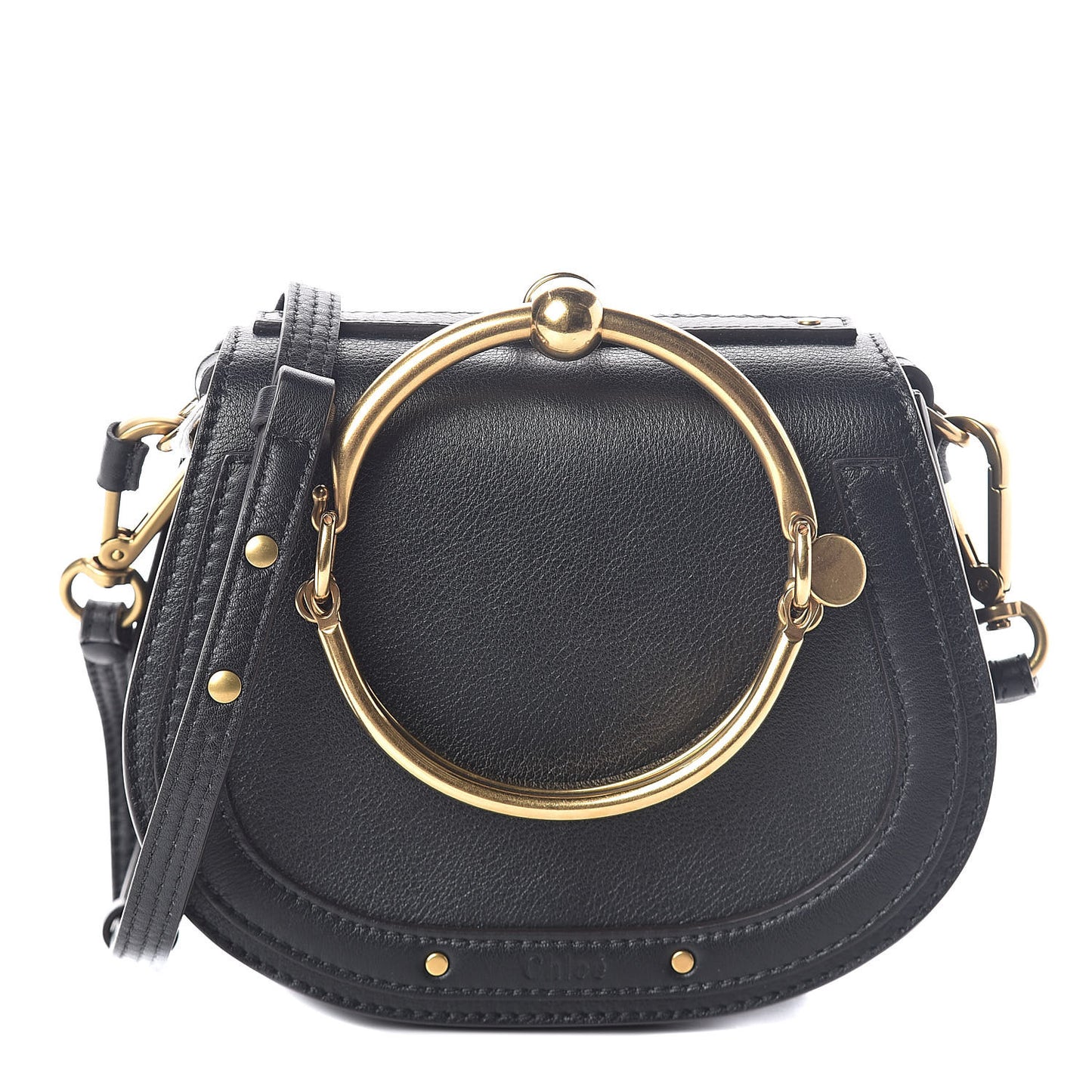 Calfskin Small Nile Bracelet Bag Black