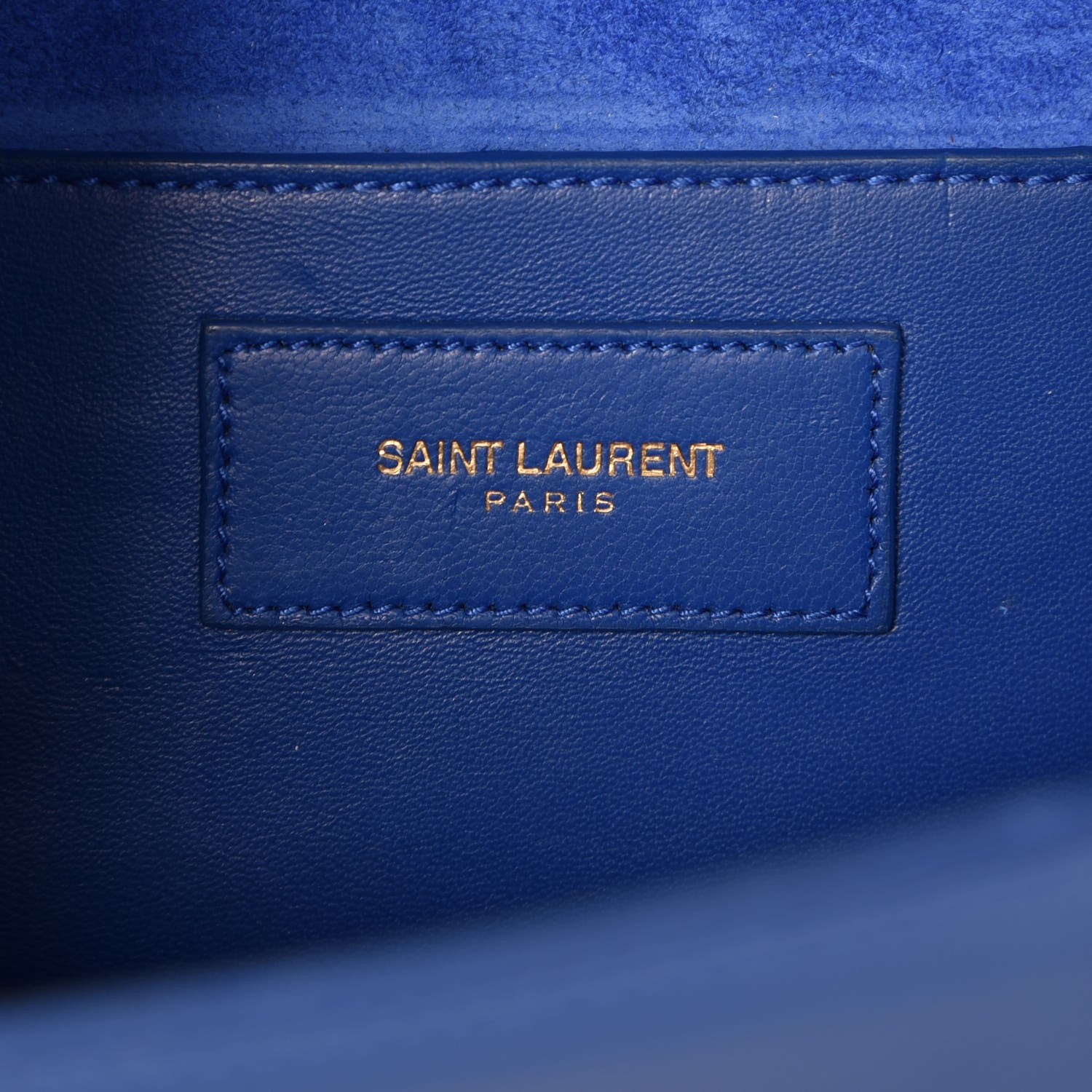 Saint Laurent Patent Grain de Poudre Cassandre Clutch Royal Blue 6 of 7
