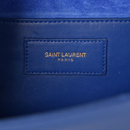 Saint Laurent Patent Grain de Poudre Cassandre Clutch Royal Blue 6 of 7