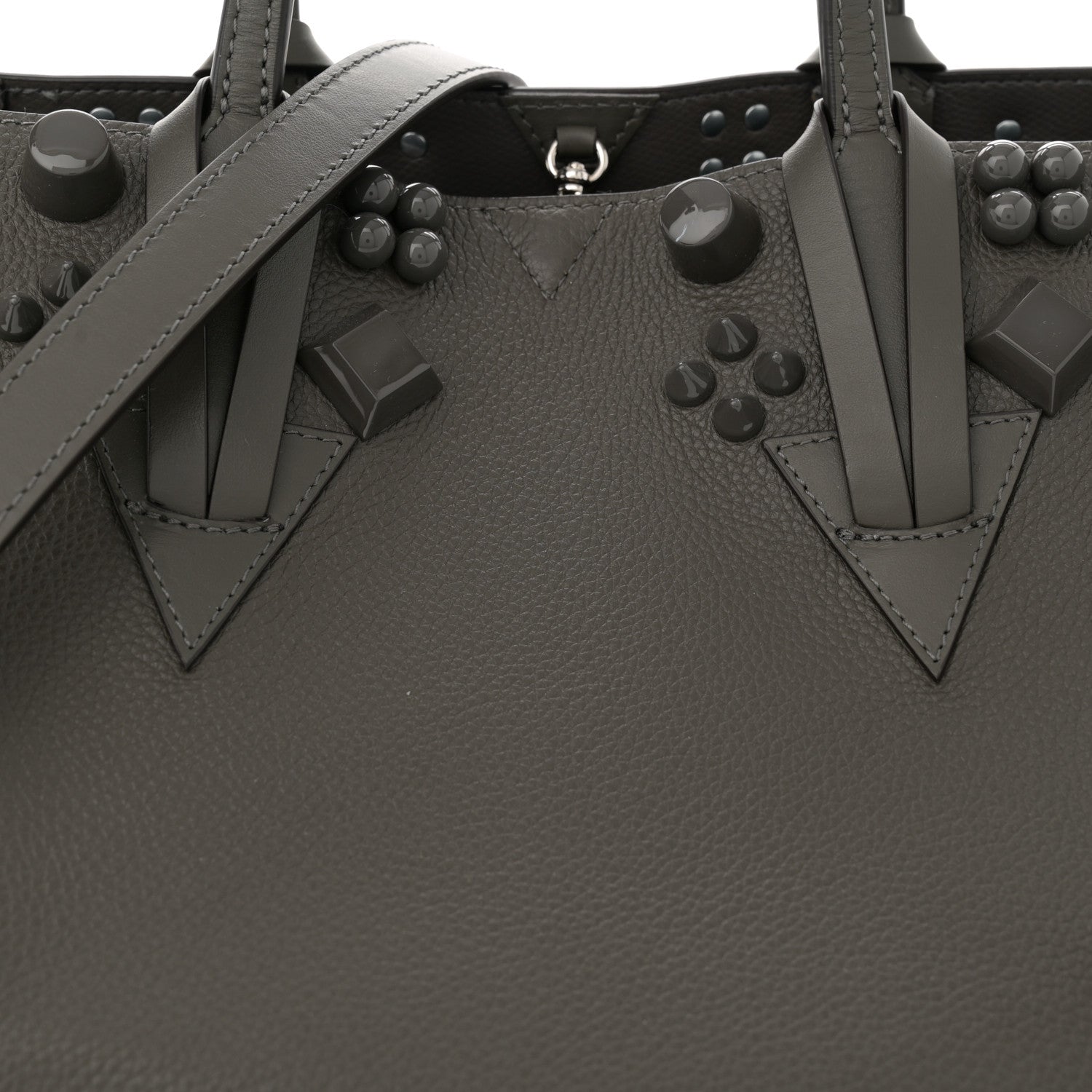 Christian Louboutin Calfskin Empire Spike Studded Small Cabachic Tote Rocket 7 of 11