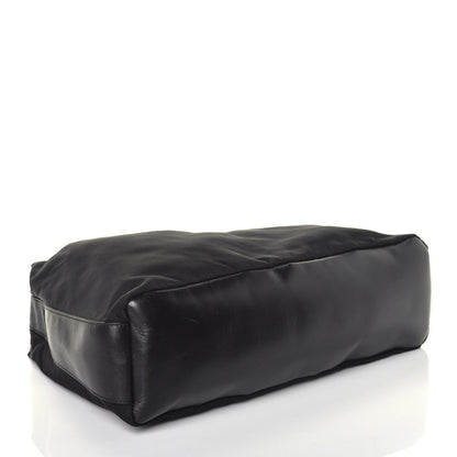 Prada Tessuto Nylon Calfskin Hobo Black 4 of 10