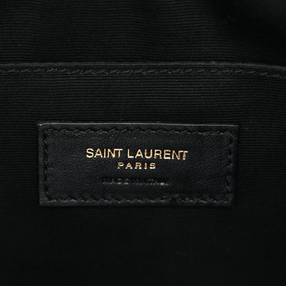 Saint Laurent Patent Calfskin Crocodile Embossed Monogram Lou Camera Bag Black 6 of 11