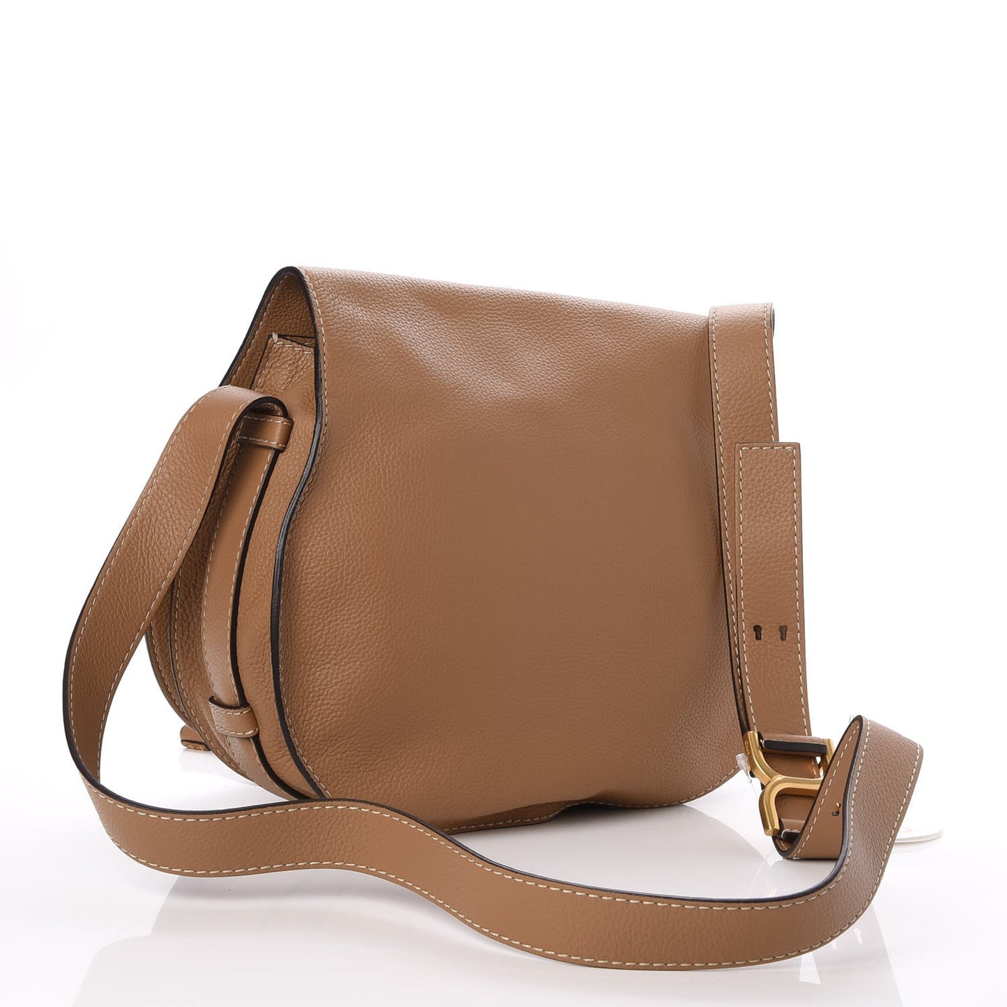 Calfskin Medium Marcie Round Crossbody Bag Nut