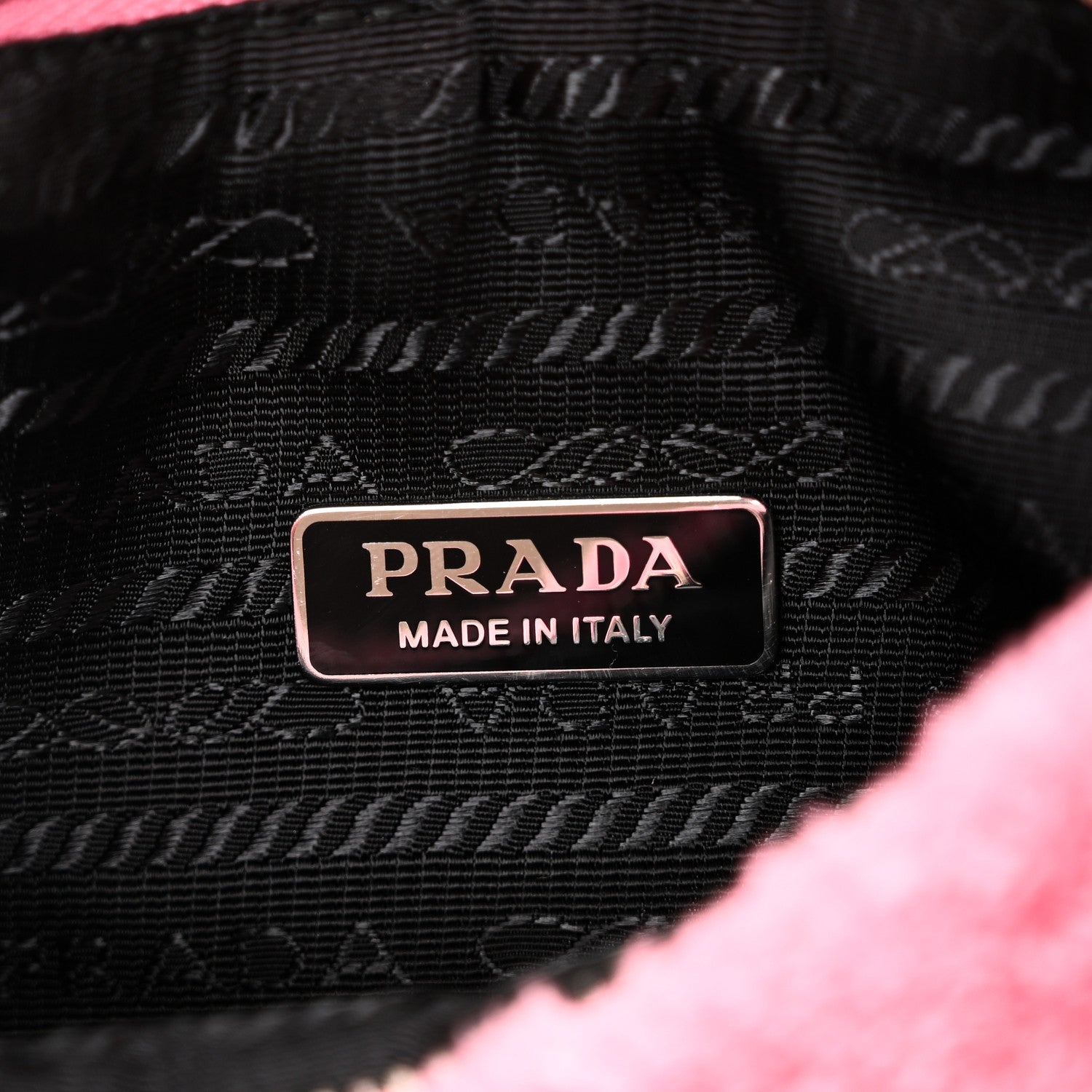 Prada Terry Cloth Mini Re-Edition 2000 Bag Petalo Black 1883044
