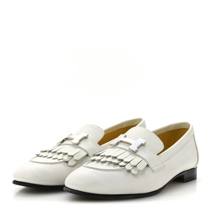Hermes Calfskin Womens Royal Loafers 35 White 4 of 10