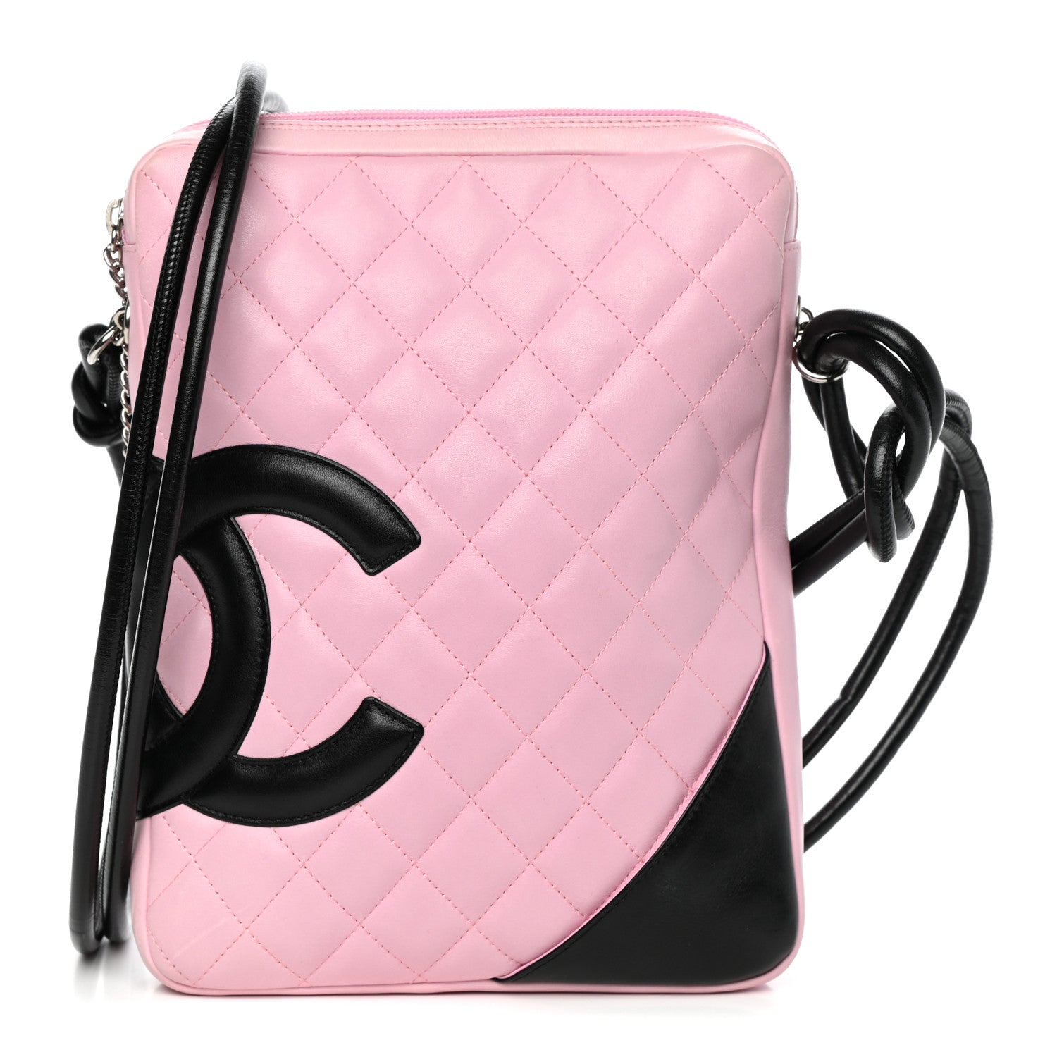 Chanel Calfskin Quilted Medium Cambon Messenger Pink Black 1 of 10