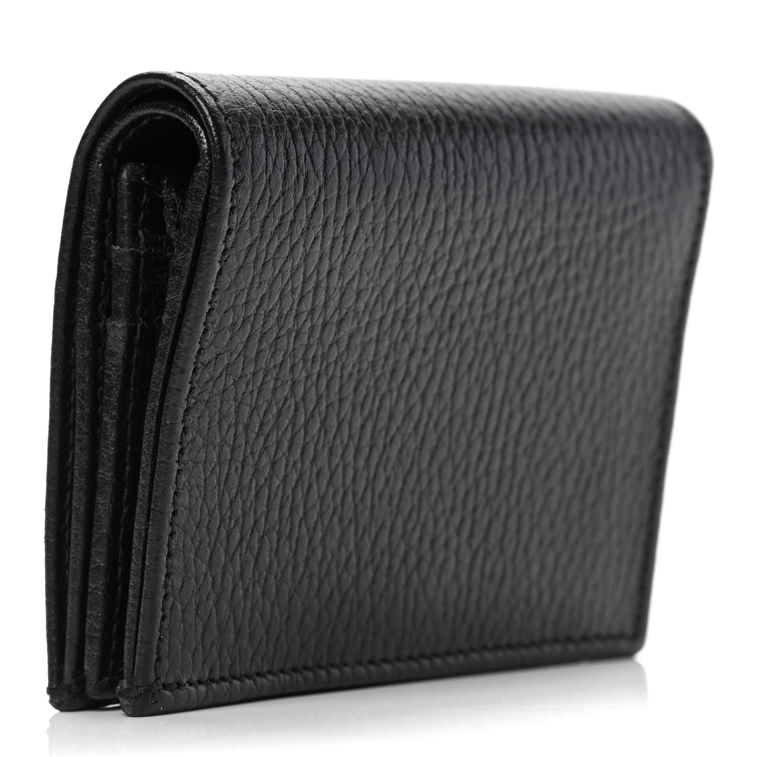 Gucci Pebbled Calfskin GG Marmont Card Case Black 2 of 4