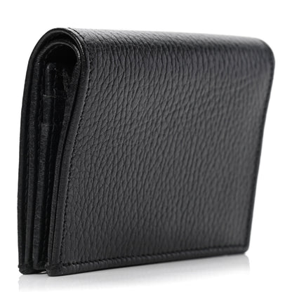 Gucci Pebbled Calfskin GG Marmont Card Case Black 2 of 4