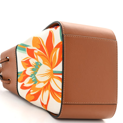 Loewe Calfskin Embroidered Floral Mini Hammock Shoulder Bag Tan White 9 of 10