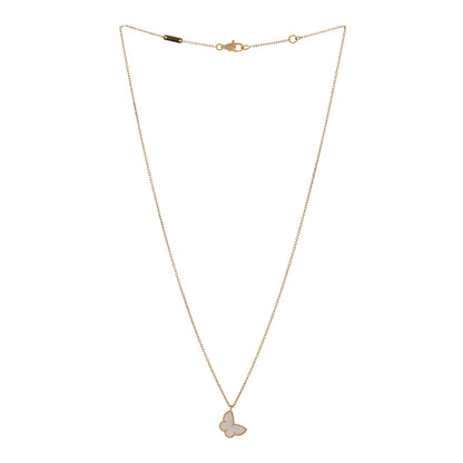 Van Cleef & Arpels 18K Yellow Gold Mother of Pearl Sweet Alhambra Butterfly Pendant Necklace 2 of 4