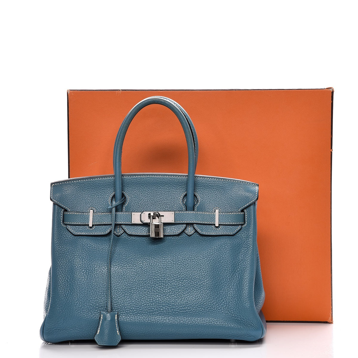 Taurillon Clemence Birkin 30 Blue Jean