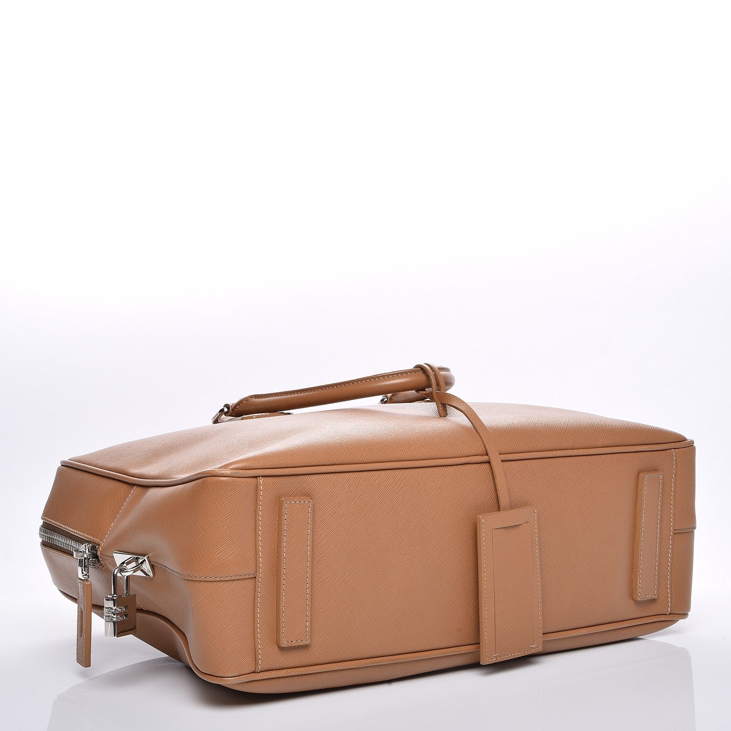 Prada Saffiano Travel Briefcase Beige 4 of 16