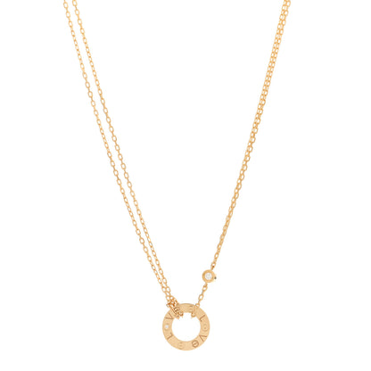 Cartier 18K Yellow Gold 2 Diamond LOVE Necklace 1 of 5