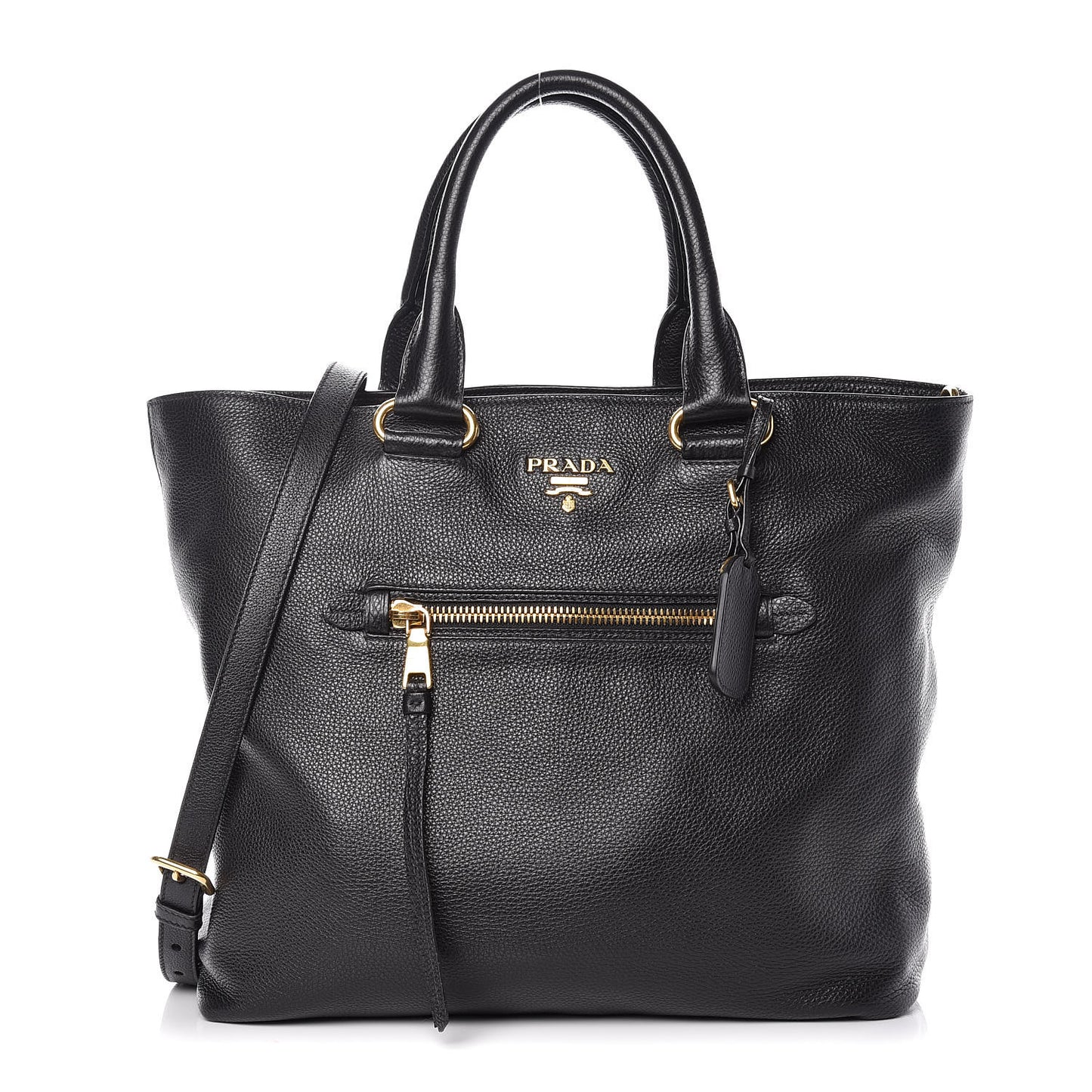 Vitello Daino Shopping Tote Black