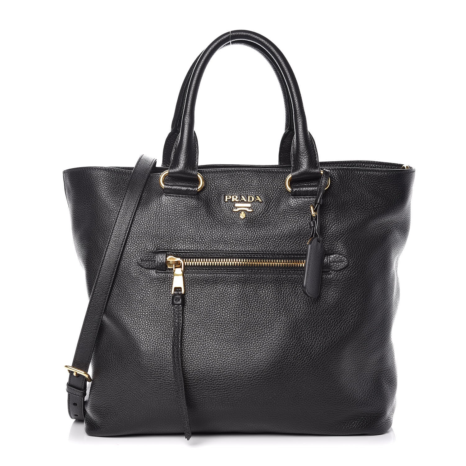 Prada Vitello Daino Shopping Tote Black 1 of 10