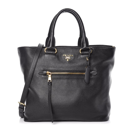 Prada Vitello Daino Shopping Tote Black 1 of 10