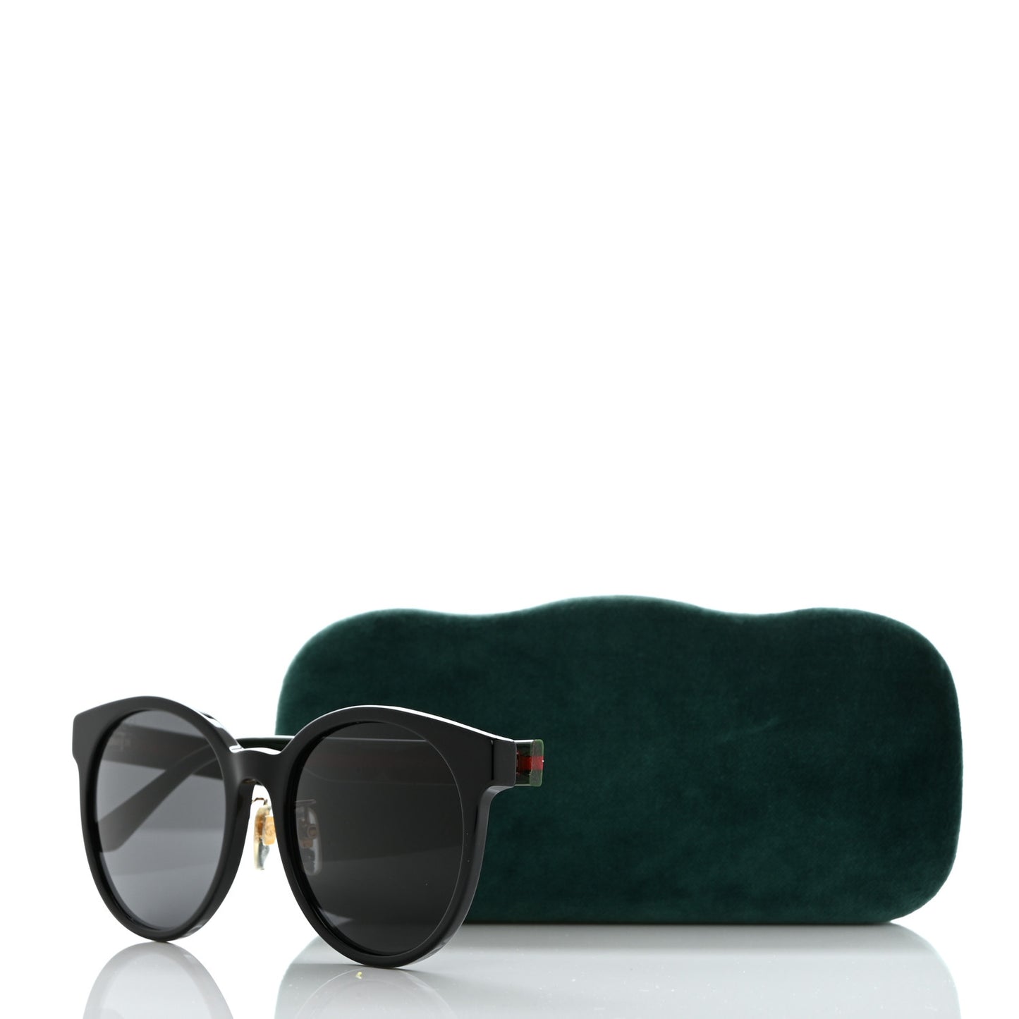 Acetate GG Web Round Eye Sunglasses GG0416SK Black