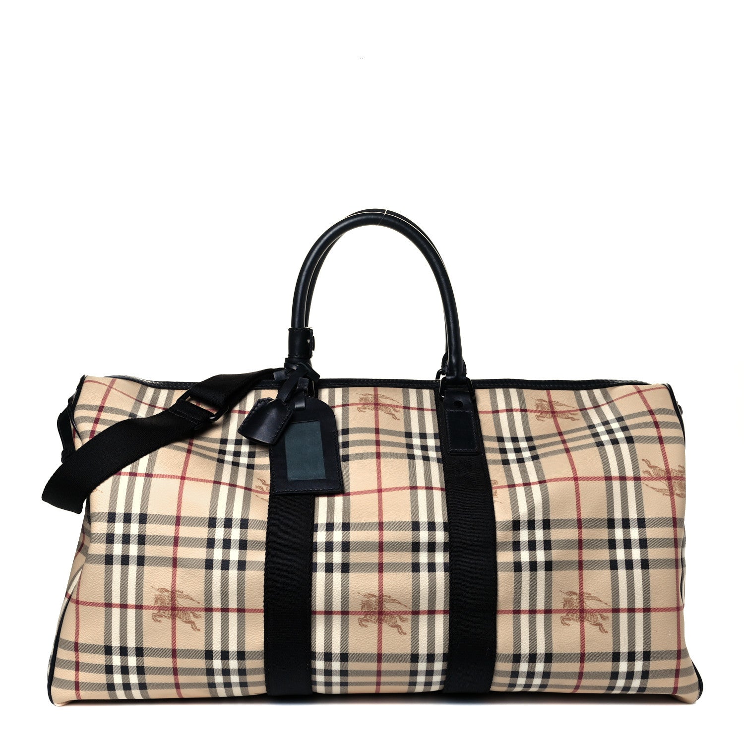 Burberry Haymarket Check Duffle Bag Black 1 of 10