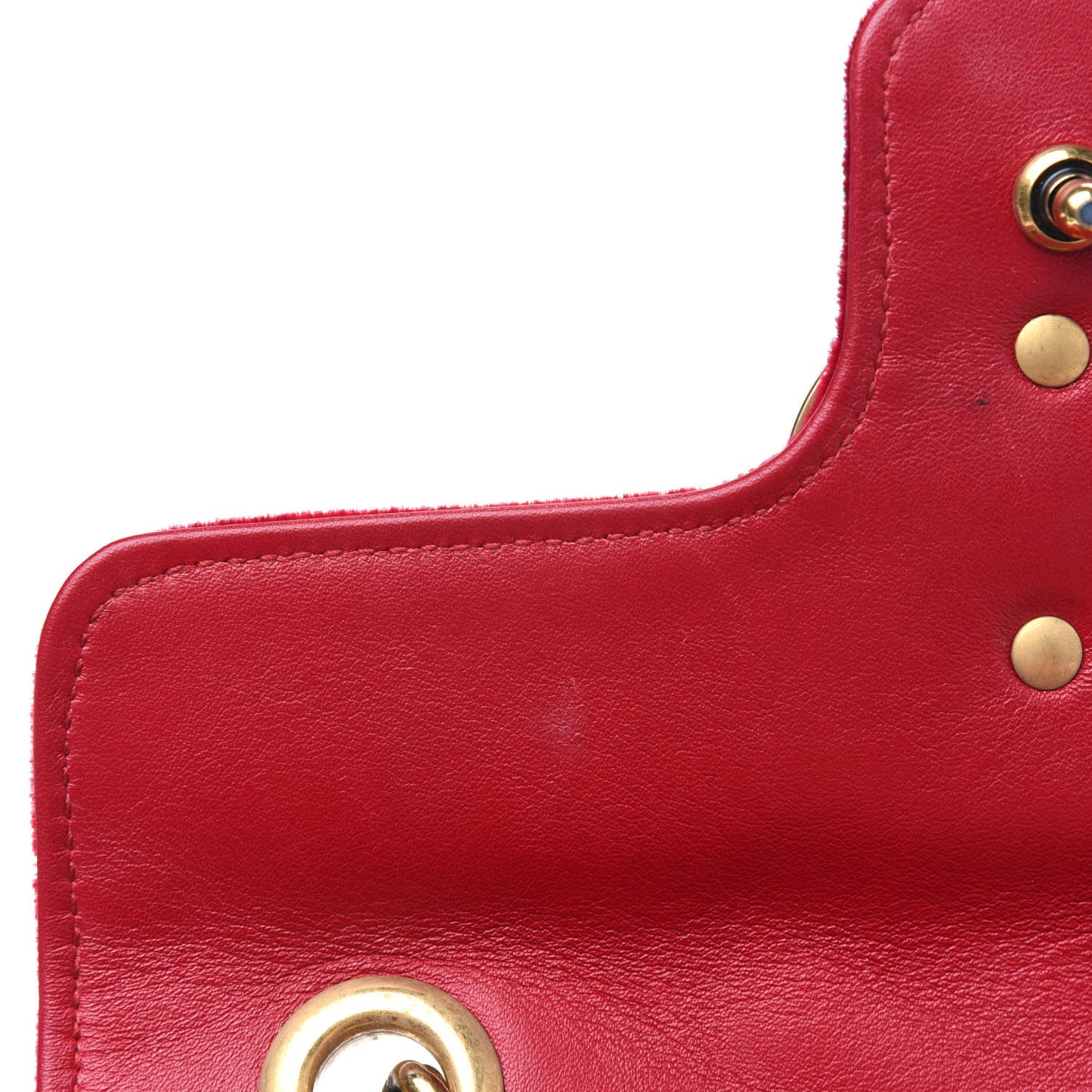 Velvet Matelasse Mini GG Marmont Shoulder Bag Hibiscus Red